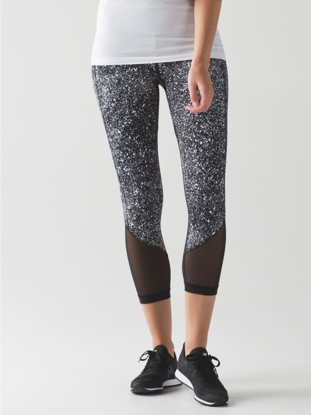 Lululemon Pace Rival Crop (Marathon) Black White Speckled
